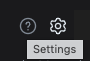 Settings gear beside the help icon, with its Settings tooltip.
